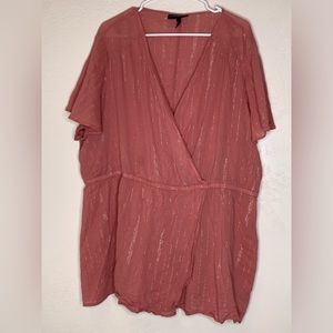 Lane Bryant Size 24 Crossover Peplum Blouse